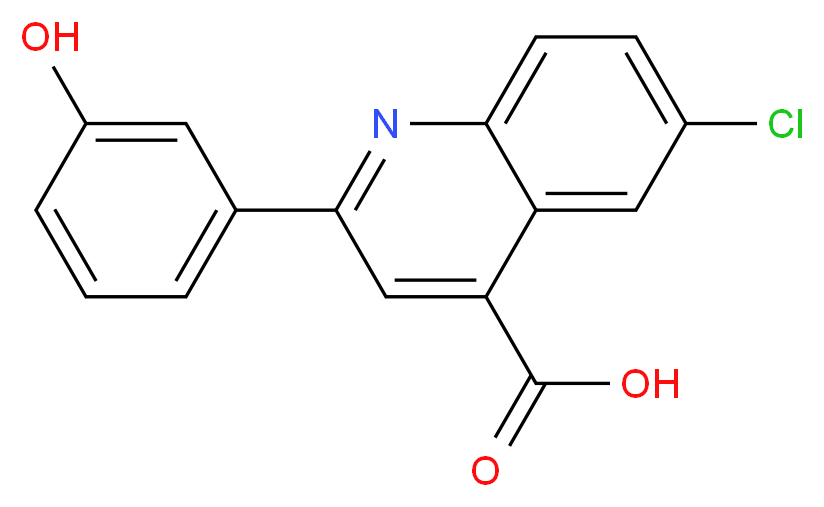 6-Chloro-2-(3-hydroxyphenyl)quinoline-4-carboxylic acid_分子结构_CAS_724749-33-1)