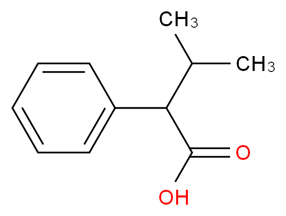 3-methyl-2-phenylbutanoic acid_分子结构_CAS_3508-94-9