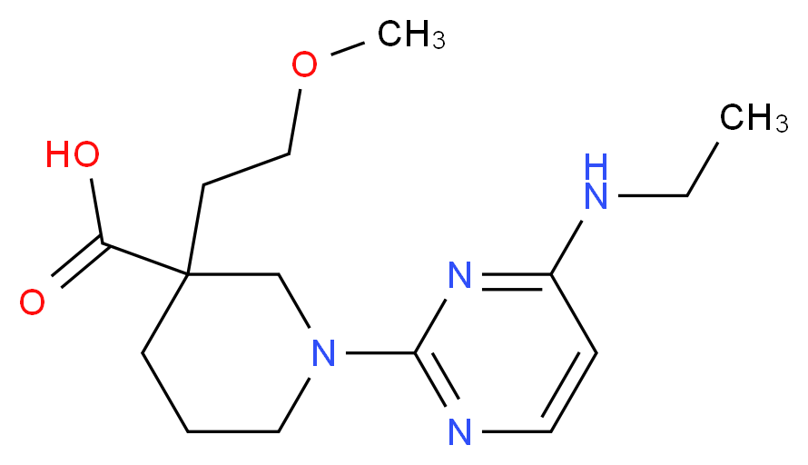 1-[4-(ethylamino)-2-pyrimidinyl]-3-(2-methoxyethyl)-3-piperidinecarboxylic acid_分子结构_CAS_)