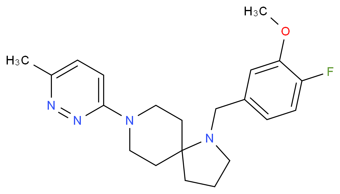 1-(4-fluoro-3-methoxybenzyl)-8-(6-methyl-3-pyridazinyl)-1,8-diazaspiro[4.5]decane_分子结构_CAS_)