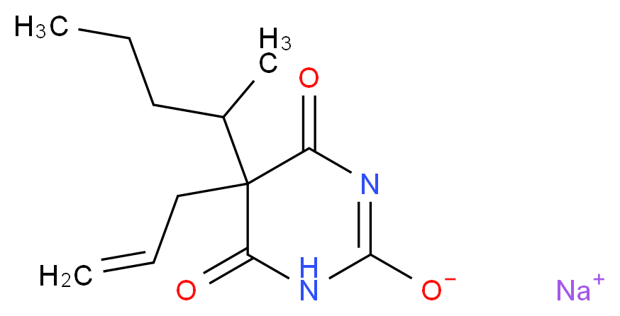 sodium 4,6-dioxo-5-(pentan-2-yl)-5-(prop-2-en-1-yl)-1,4,5,6-tetrahydropyrimidin-2-olate_分子结构_CAS_309-43-3