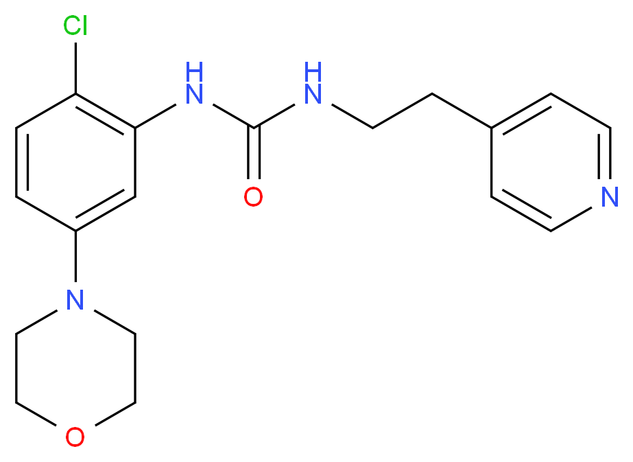 N-(2-chloro-5-morpholin-4-ylphenyl)-N'-(2-pyridin-4-ylethyl)urea_分子结构_CAS_)
