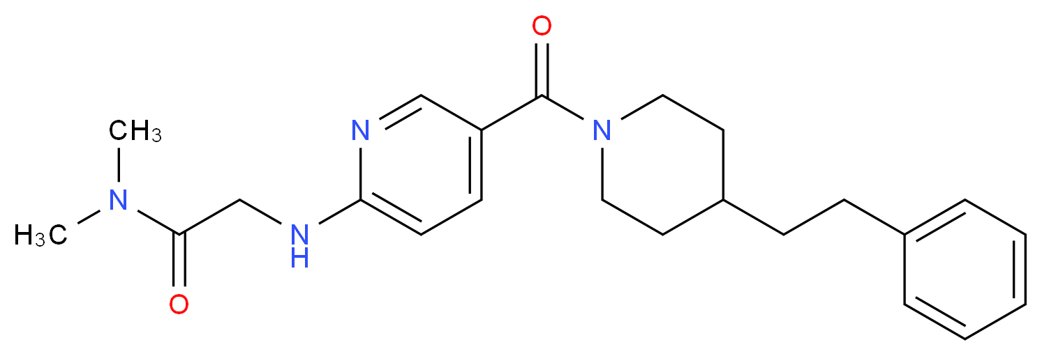 N~1~,N~1~-dimethyl-N~2~-(5-{[4-(2-phenylethyl)piperidin-1-yl]carbonyl}pyridin-2-yl)glycinamide_分子结构_CAS_)