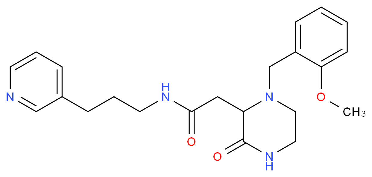 2-[1-(2-methoxybenzyl)-3-oxo-2-piperazinyl]-N-[3-(3-pyridinyl)propyl]acetamide_分子结构_CAS_)