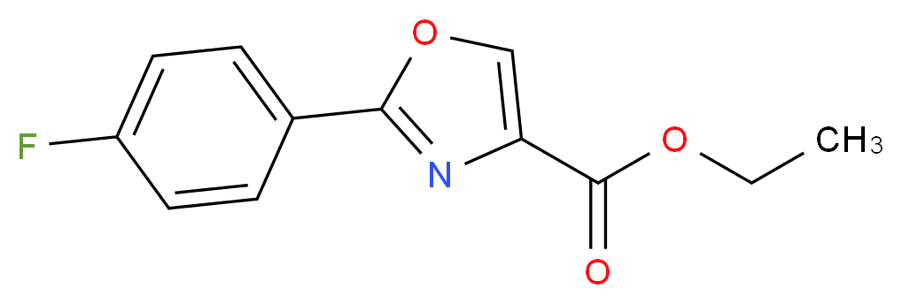 2-(4-FLUORO-PHENYL)-OXAZOLE-4-CARBOXYLIC ACID ETHYL ESTER_分子结构_CAS_132089-42-0)