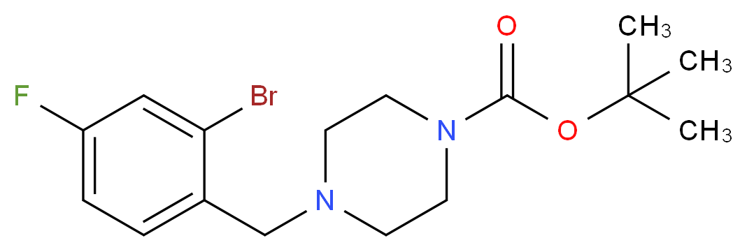 tert-butyl 4-[(2-bromo-4-fluorophenyl)methyl]piperazine-1-carboxylate_分子结构_CAS_460094-96-6