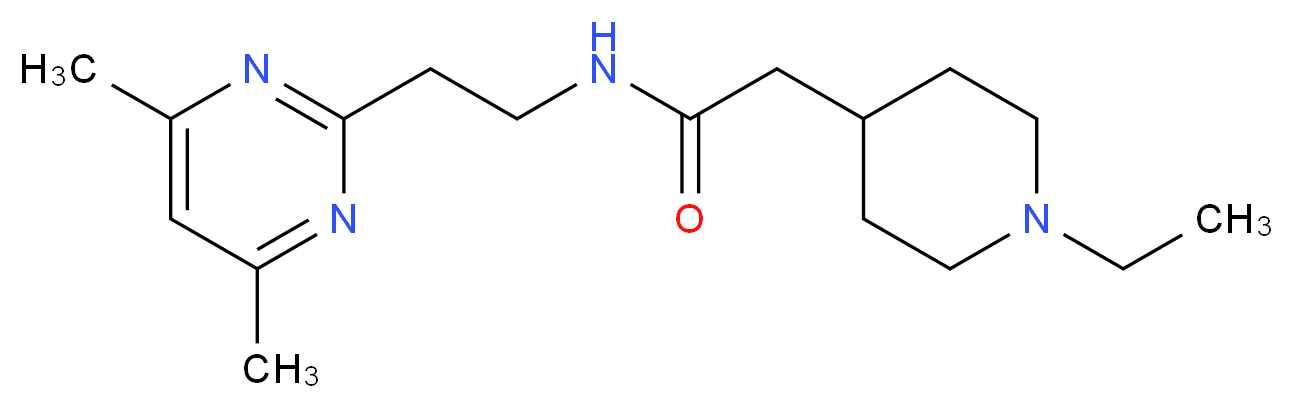 N-[2-(4,6-dimethyl-2-pyrimidinyl)ethyl]-2-(1-ethyl-4-piperidinyl)acetamide_分子结构_CAS_)