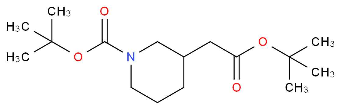 tert-butyl 3-[2-(tert-butoxy)-2-oxoethyl]piperidine-1-carboxylate_分子结构_CAS_1159982-66-7