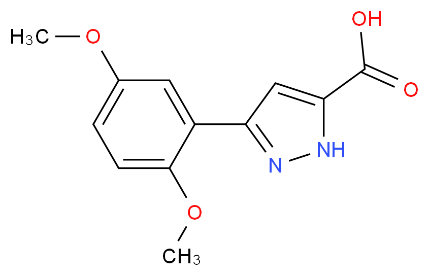 3-(2,5-Dimethoxyphenyl)-1H-pyrazole-5-carboxylic acid_分子结构_CAS_890621-06-4)