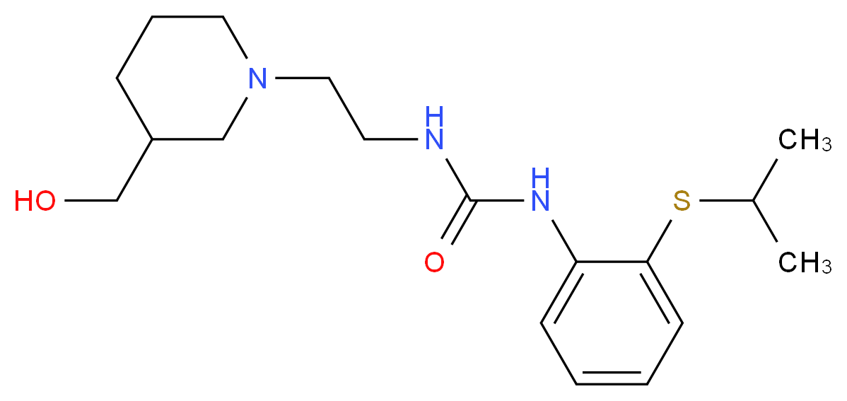 N-{2-[3-(hydroxymethyl)piperidin-1-yl]ethyl}-N'-[2-(isopropylthio)phenyl]urea_分子结构_CAS_)