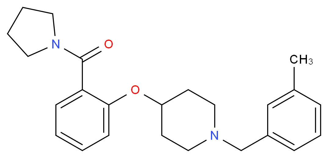 1-(3-methylbenzyl)-4-[2-(1-pyrrolidinylcarbonyl)phenoxy]piperidine_分子结构_CAS_)