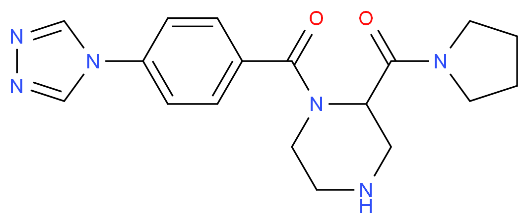 2-(1-pyrrolidinylcarbonyl)-1-[4-(4H-1,2,4-triazol-4-yl)benzoyl]piperazine_分子结构_CAS_)