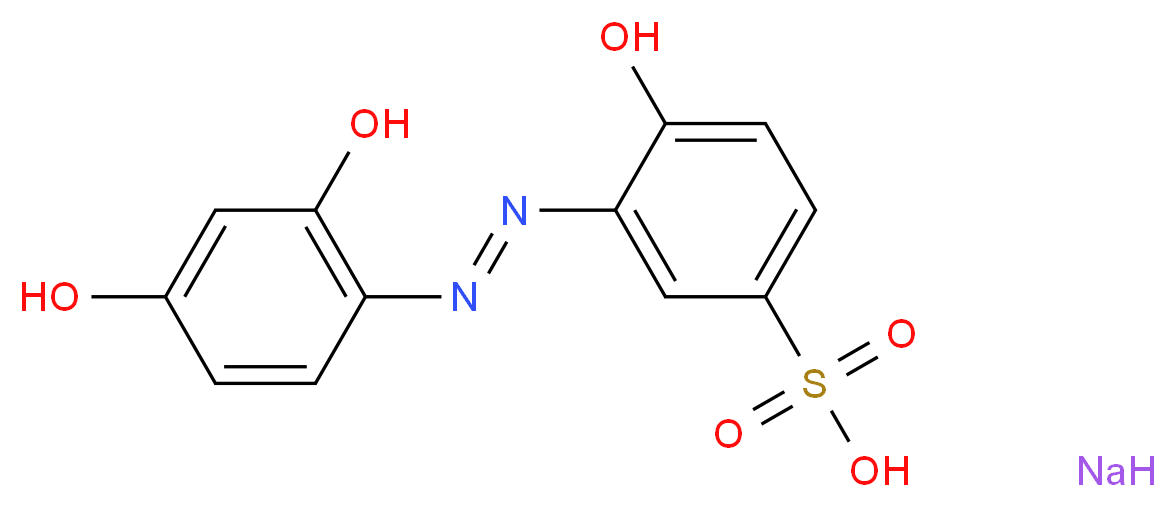 3-[(E)-2-(2,4-dihydroxyphenyl)diazen-1-yl]-4-hydroxybenzene-1-sulfonic acid sodium_分子结构_CAS_3564-26-9