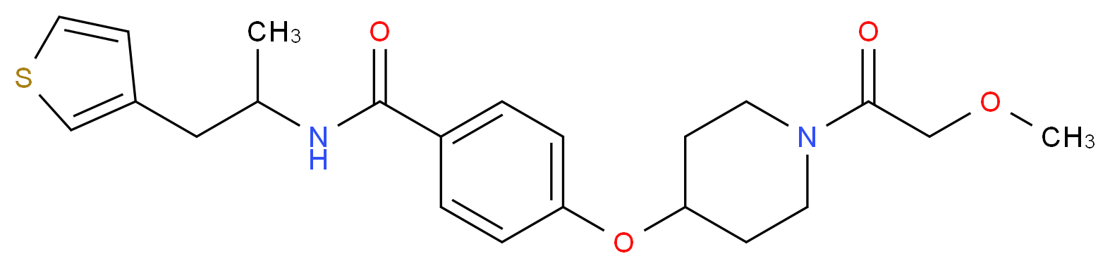 4-{[1-(methoxyacetyl)-4-piperidinyl]oxy}-N-[1-methyl-2-(3-thienyl)ethyl]benzamide_分子结构_CAS_)