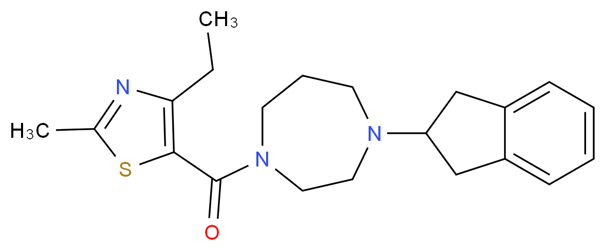 1-(2,3-dihydro-1H-inden-2-yl)-4-[(4-ethyl-2-methyl-1,3-thiazol-5-yl)carbonyl]-1,4-diazepane_分子结构_CAS_)