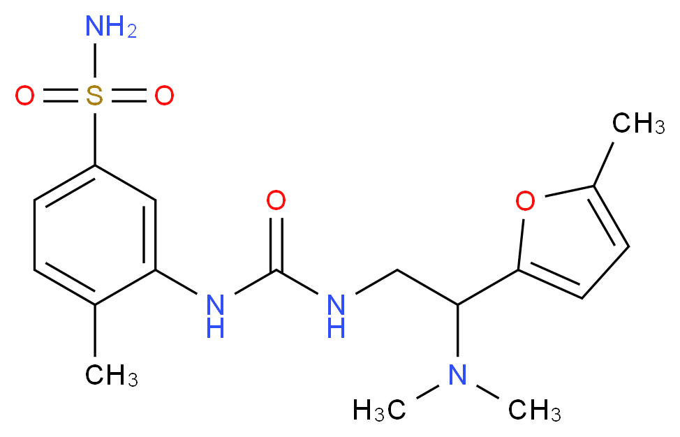 3-[({[2-(dimethylamino)-2-(5-methyl-2-furyl)ethyl]amino}carbonyl)amino]-4-methylbenzenesulfonamide_分子结构_CAS_)