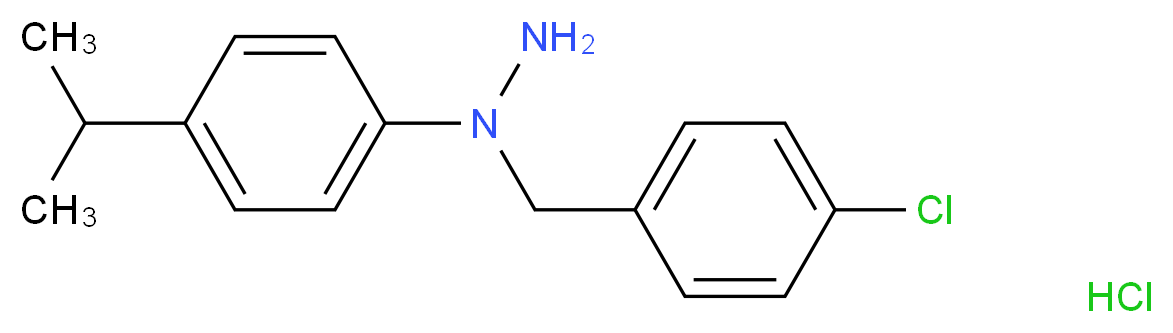 1-[(4-chlorophenyl)methyl]-1-[4-(propan-2-yl)phenyl]hydrazine hydrochloride_分子结构_CAS_113243-68-8