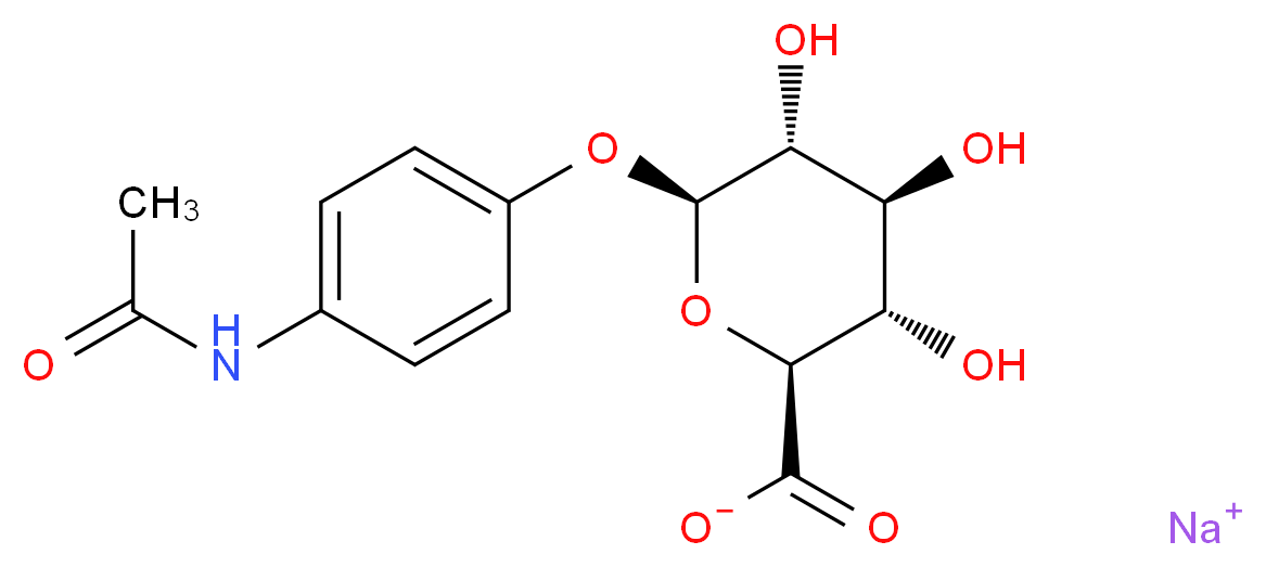 sodium (2S,3S,4S,5R,6S)-6-(4-acetamidophenoxy)-3,4,5-trihydroxyoxane-2-carboxylate_分子结构_CAS_120595-80-4