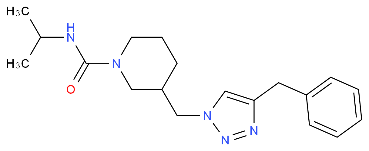 3-[(4-benzyl-1H-1,2,3-triazol-1-yl)methyl]-N-isopropyl-1-piperidinecarboxamide_分子结构_CAS_)