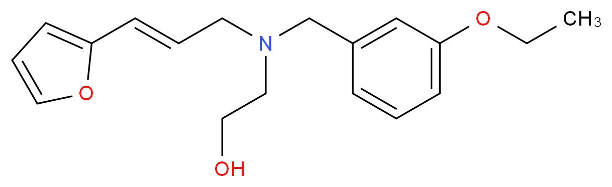 2-{(3-ethoxybenzyl)[(2E)-3-(2-furyl)prop-2-en-1-yl]amino}ethanol_分子结构_CAS_)