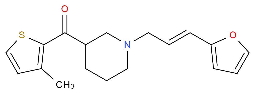 {1-[(2E)-3-(2-furyl)-2-propen-1-yl]-3-piperidinyl}(3-methyl-2-thienyl)methanone_分子结构_CAS_)