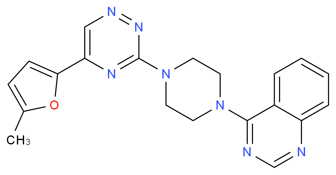 4-{4-[5-(5-methyl-2-furyl)-1,2,4-triazin-3-yl]-1-piperazinyl}quinazoline_分子结构_CAS_)