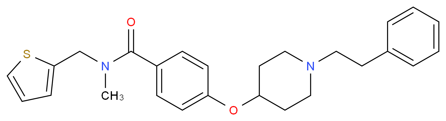 N-methyl-4-{[1-(2-phenylethyl)-4-piperidinyl]oxy}-N-(2-thienylmethyl)benzamide_分子结构_CAS_)