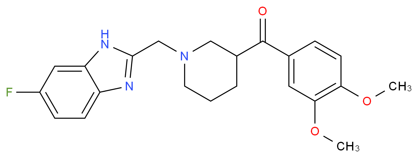 (3,4-dimethoxyphenyl){1-[(6-fluoro-1H-benzimidazol-2-yl)methyl]-3-piperidinyl}methanone_分子结构_CAS_)