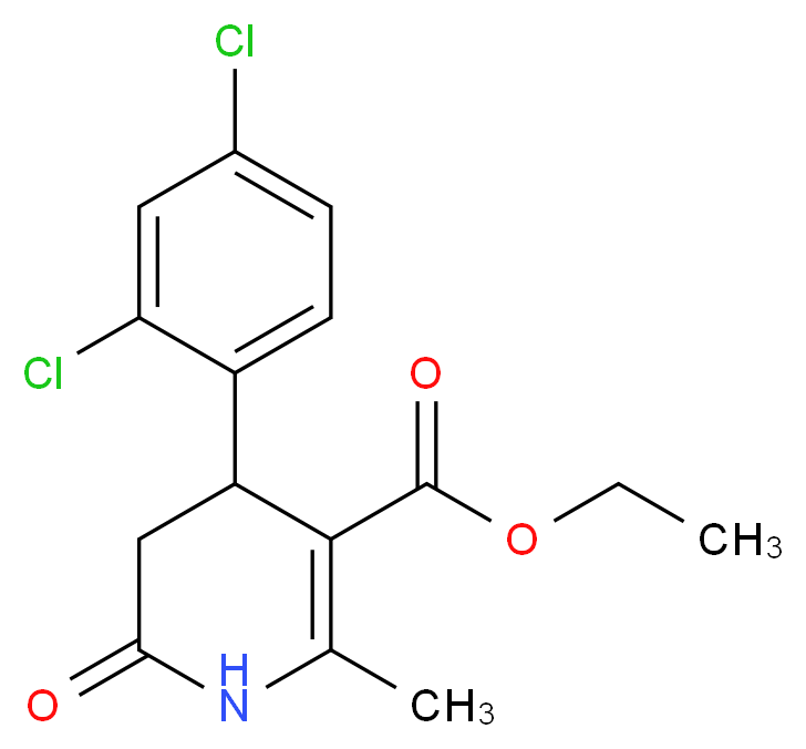 Ethyl 4-(2,4-dichlorophenyl)-2-methyl-6-oxo-1,4,5,6-tetrahydro-3-pyridinecarboxylate_分子结构_CAS_)
