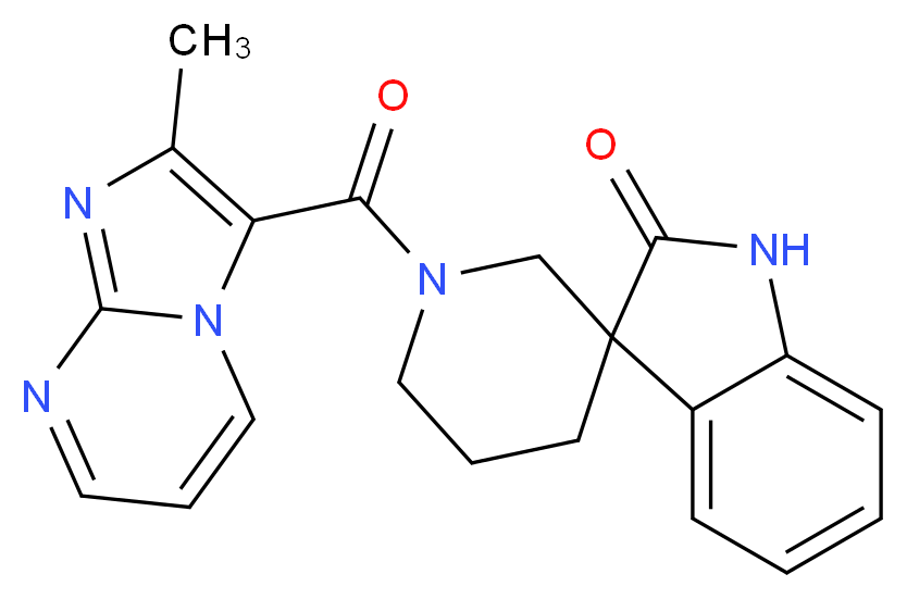 1'-[(2-methylimidazo[1,2-a]pyrimidin-3-yl)carbonyl]spiro[indole-3,3'-piperidin]-2(1H)-one_分子结构_CAS_)