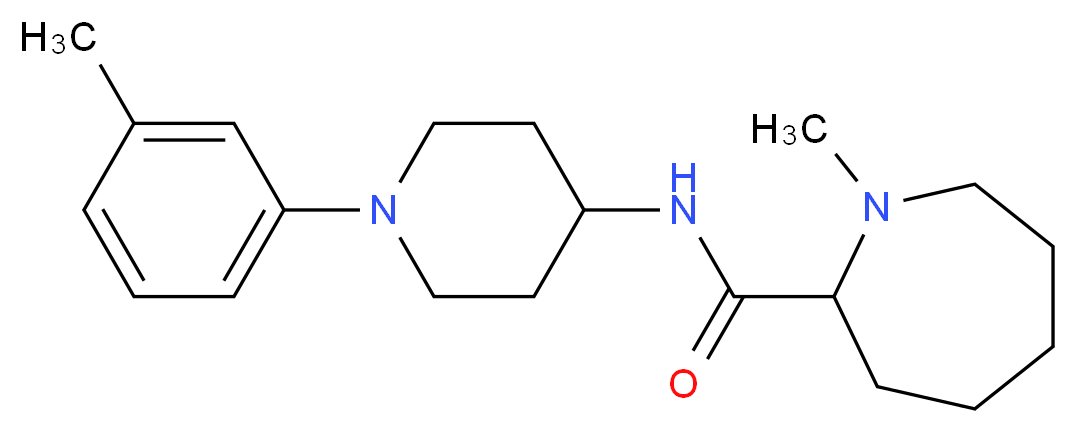 1-methyl-N-[1-(3-methylphenyl)-4-piperidinyl]-2-azepanecarboxamide_分子结构_CAS_)
