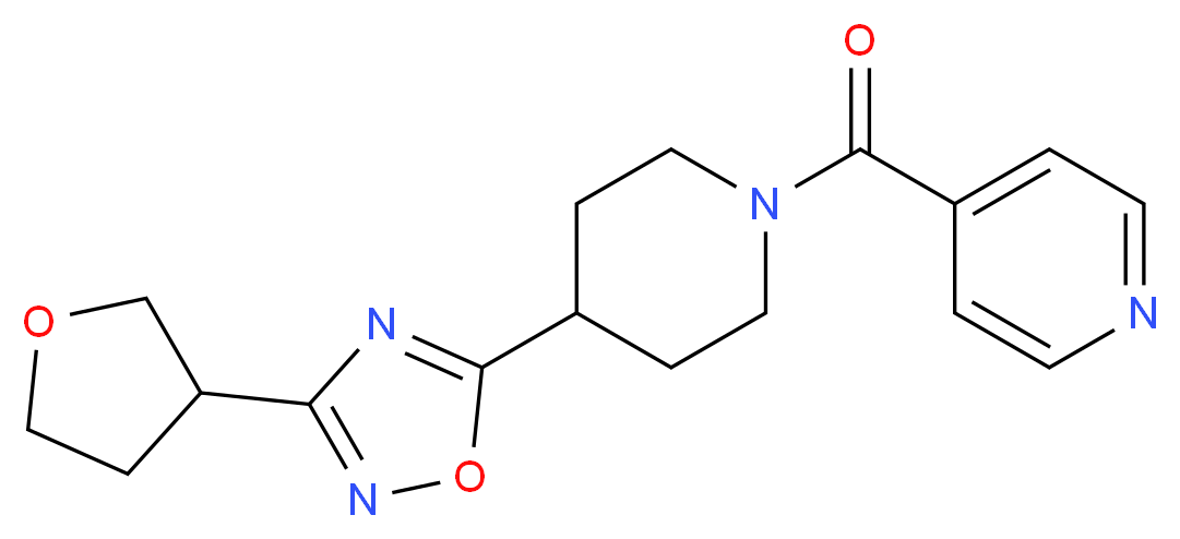 4-({4-[3-(tetrahydrofuran-3-yl)-1,2,4-oxadiazol-5-yl]piperidin-1-yl}carbonyl)pyridine_分子结构_CAS_)