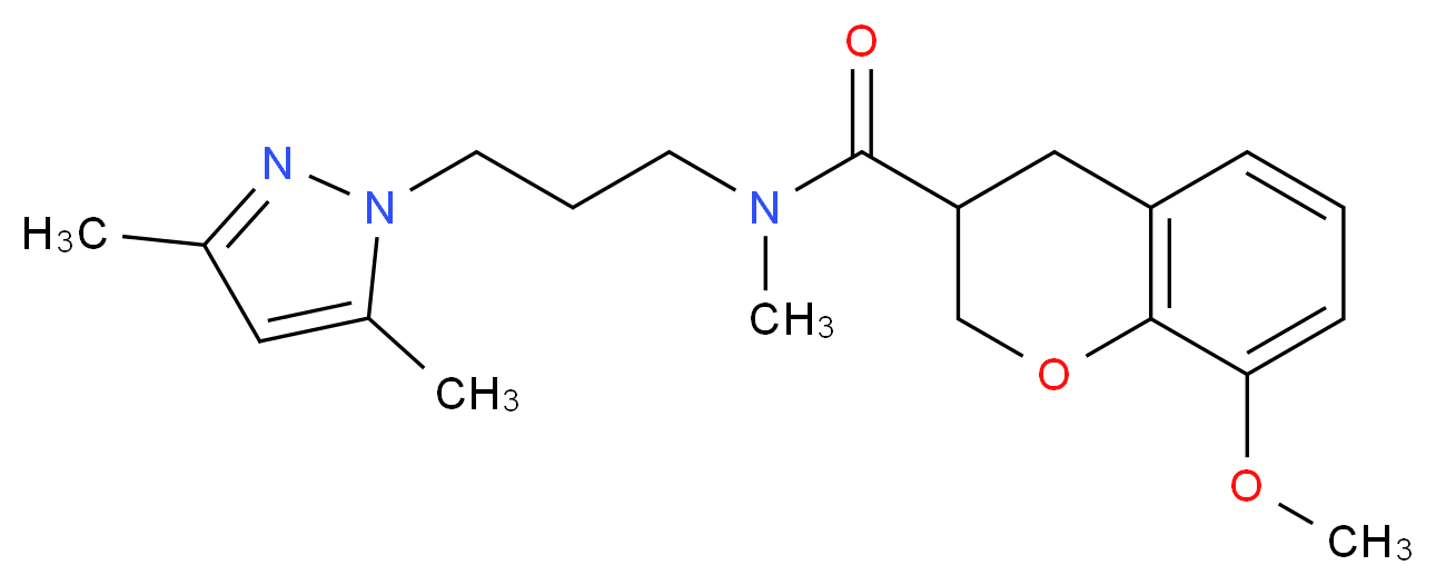 N-[3-(3,5-dimethyl-1H-pyrazol-1-yl)propyl]-8-methoxy-N-methyl-3-chromanecarboxamide_分子结构_CAS_)