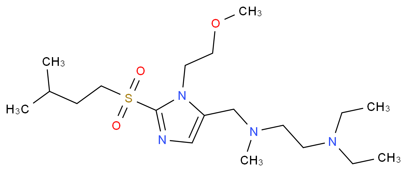 N,N-diethyl-N'-({1-(2-methoxyethyl)-2-[(3-methylbutyl)sulfonyl]-1H-imidazol-5-yl}methyl)-N'-methyl-1,2-ethanediamine_分子结构_CAS_)