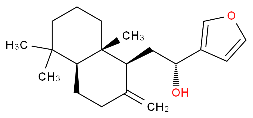 15,16-Epoxy-12-hydroxylabda-
8(17),13(16),14-triene_分子结构_CAS_61597-55-5)