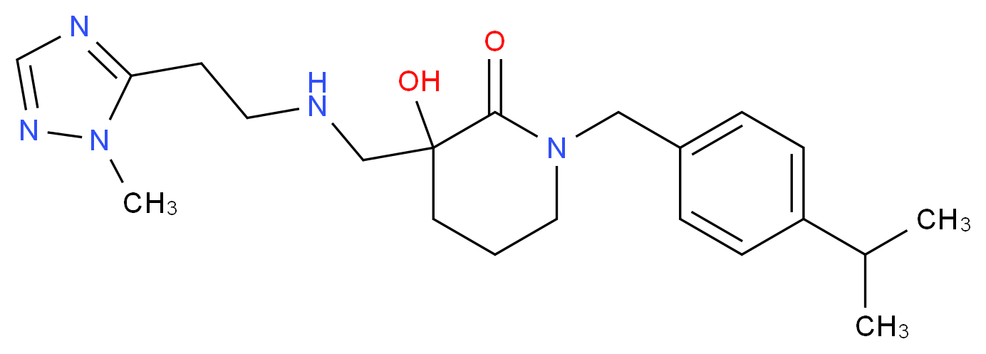 3-hydroxy-1-(4-isopropylbenzyl)-3-({[2-(1-methyl-1H-1,2,4-triazol-5-yl)ethyl]amino}methyl)piperidin-2-one_分子结构_CAS_)