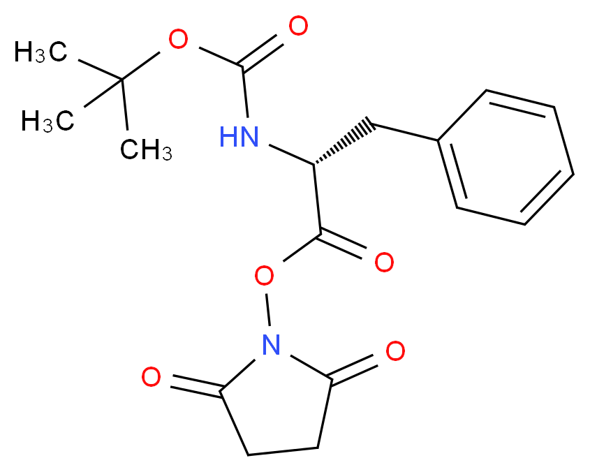 2,5-dioxopyrrolidin-1-yl (2R)-2-{[(tert-butoxy)carbonyl]amino}-3-phenylpropanoate_分子结构_CAS_3674-18-8