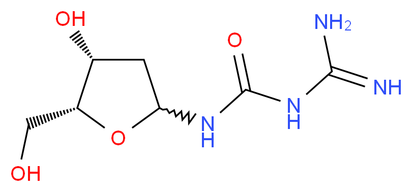 3-carbamimidoyl-1-[(4R,5R)-4-hydroxy-5-(hydroxymethyl)oxolan-2-yl]urea_分子结构_CAS_570410-72-9