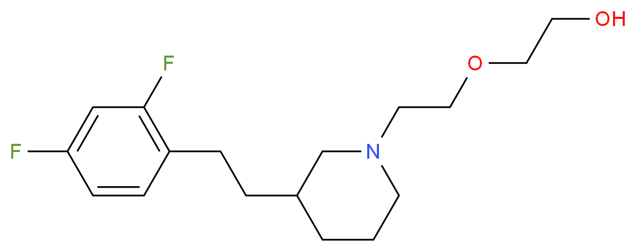 2-(2-{3-[2-(2,4-difluorophenyl)ethyl]-1-piperidinyl}ethoxy)ethanol_分子结构_CAS_)
