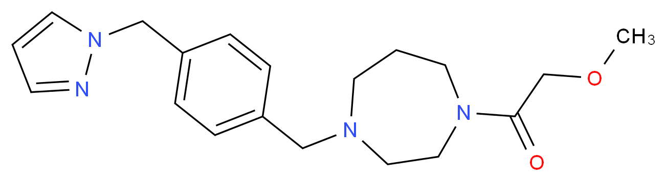 1-(methoxyacetyl)-4-[4-(1H-pyrazol-1-ylmethyl)benzyl]-1,4-diazepane_分子结构_CAS_)