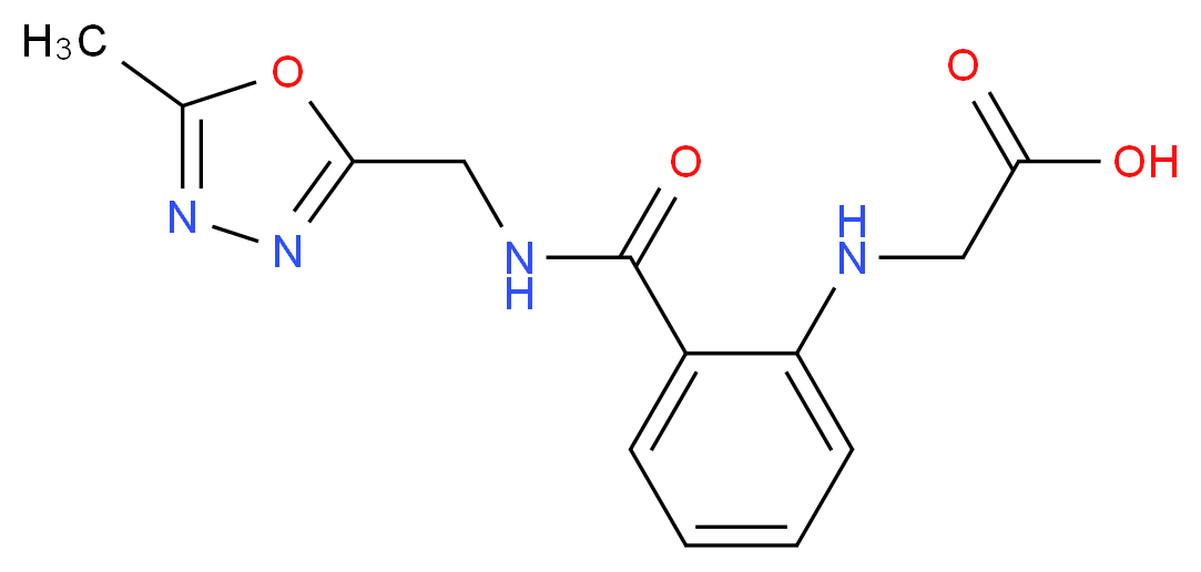 {[2-({[(5-methyl-1,3,4-oxadiazol-2-yl)methyl]amino}carbonyl)phenyl]amino}acetic acid_分子结构_CAS_)