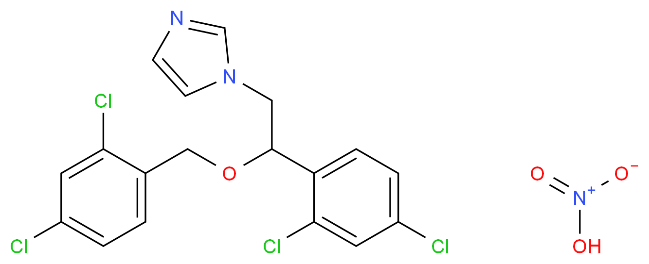 1-[2-(2,4-dichlorophenyl)-2-[(2,4-dichlorophenyl)methoxy]ethyl]-1H-imidazole; nitric acid_分子结构_CAS_22832-87-7