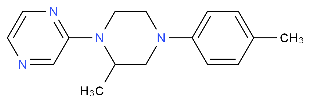 2-[2-methyl-4-(4-methylphenyl)-1-piperazinyl]pyrazine_分子结构_CAS_)