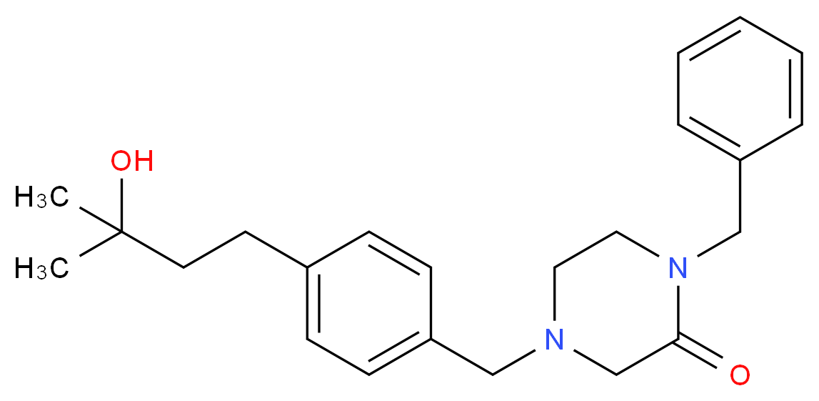1-benzyl-4-[4-(3-hydroxy-3-methylbutyl)benzyl]-2-piperazinone_分子结构_CAS_)