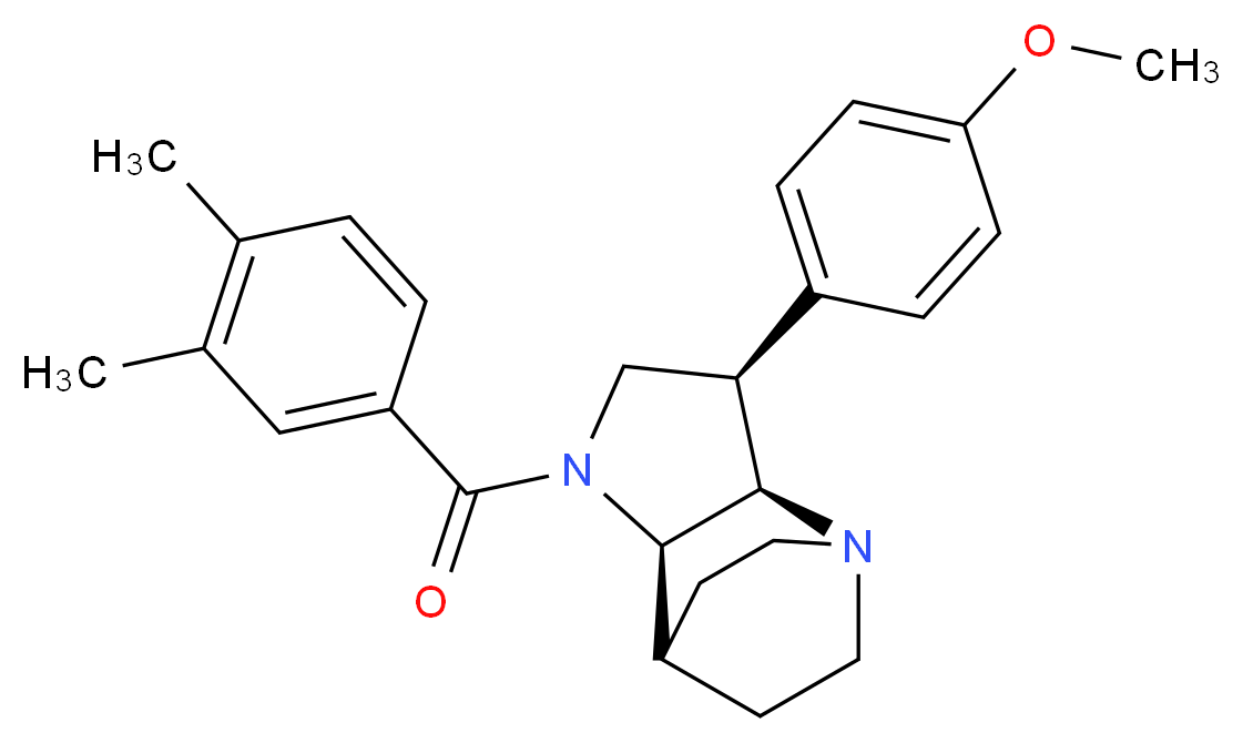 (3R*,3aR*,7aR*)-1-(3,4-dimethylbenzoyl)-3-(4-methoxyphenyl)octahydro-4,7-ethanopyrrolo[3,2-b]pyridine_分子结构_CAS_)