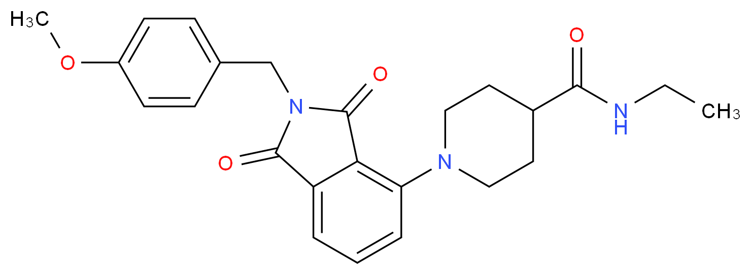 N-ethyl-1-[2-(4-methoxybenzyl)-1,3-dioxo-2,3-dihydro-1H-isoindol-4-yl]-4-piperidinecarboxamide_分子结构_CAS_)