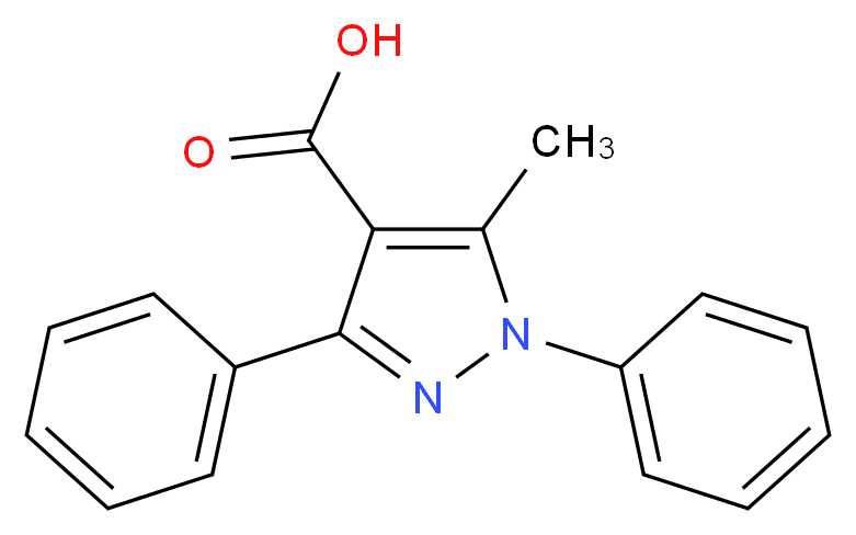 5-methyl-1,3-diphenyl-1H-pyrazole-4-carboxylic acid_分子结构_CAS_15409-48-0