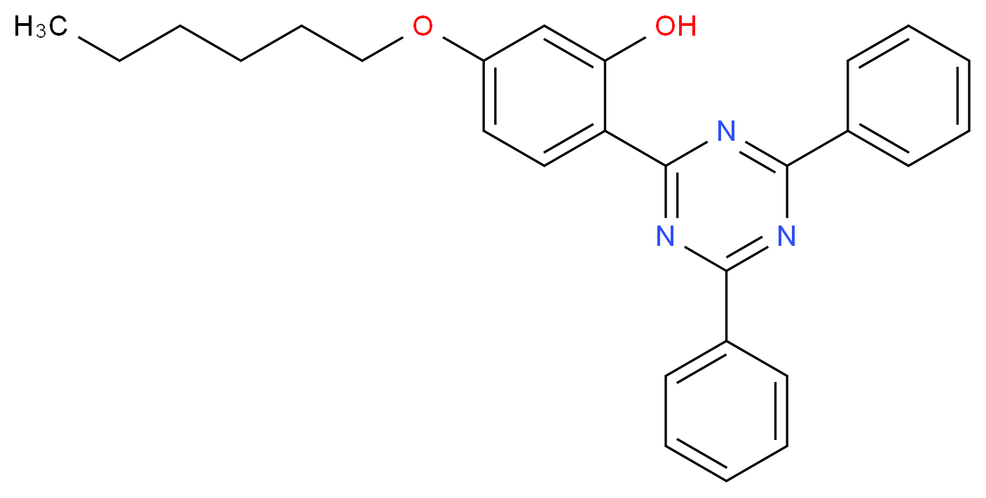 2-(diphenyl-1,3,5-triazin-2-yl)-5-(hexyloxy)phenol_分子结构_CAS_147315-50-2