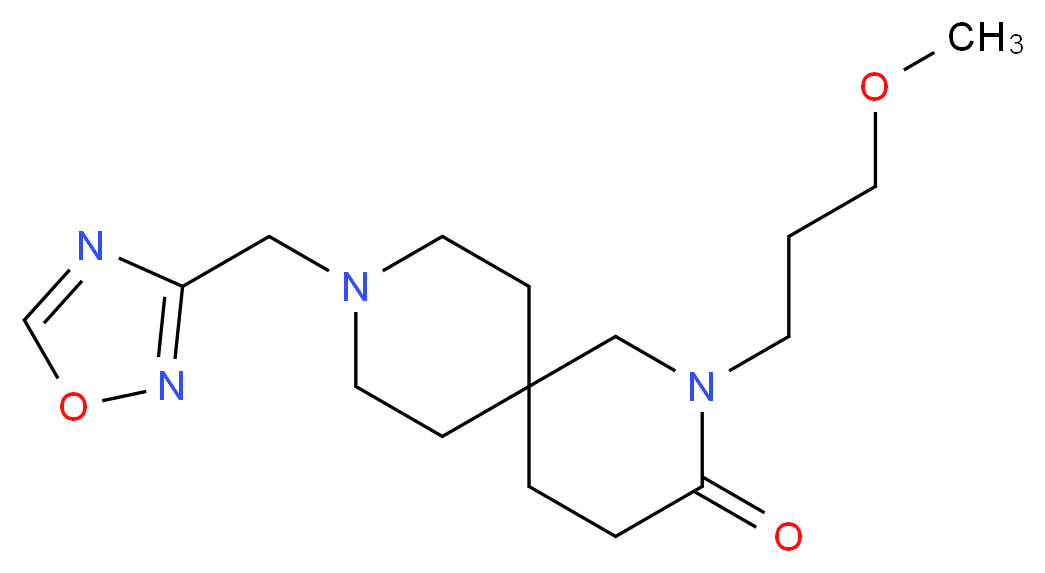 2-(3-methoxypropyl)-9-(1,2,4-oxadiazol-3-ylmethyl)-2,9-diazaspiro[5.5]undecan-3-one_分子结构_CAS_)