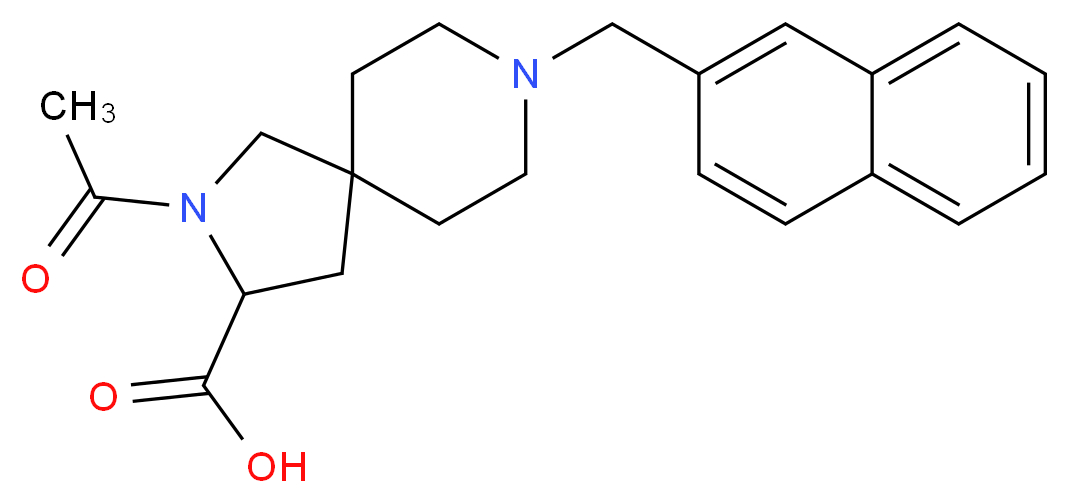 2-acetyl-8-(2-naphthylmethyl)-2,8-diazaspiro[4.5]decane-3-carboxylic acid_分子结构_CAS_)